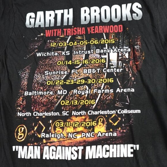 Garth Brooks Shirt Medium Black Man Against Machine Tour Double Sided - Picture 6 of 8